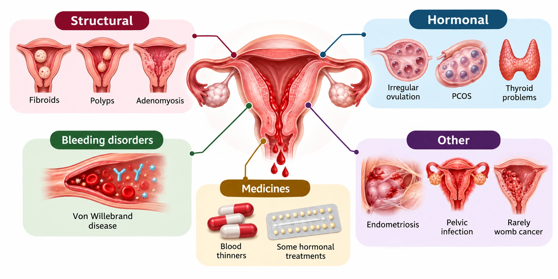 menorrhagia Cause and examples 